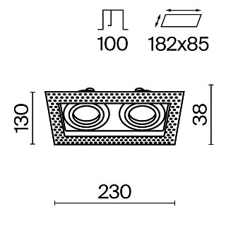 Встраиваемый светильник Atom GU10 2x10Вт