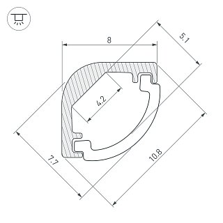Профиль ARH-KANT-H8-2000 ANOD (Arlight, Алюминий)