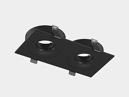 Корпус светильника потолочный встраиваемый  наклонно-поворотный, COMBO-2S2-BL, Черный, IP20, COMBO-2S2-BL