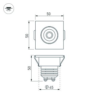 Светодиодный светильник LTM-S50x50WH 5W Day White 25deg (Arlight, IP40 Металл, 3 года)