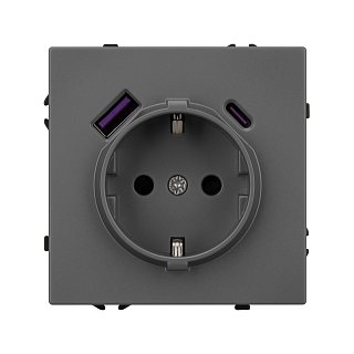 Механизм розетки с USB зарядкой SCT-NOBE-MUAC-SFPL-GR (230V, 16A) (Arlight, -)